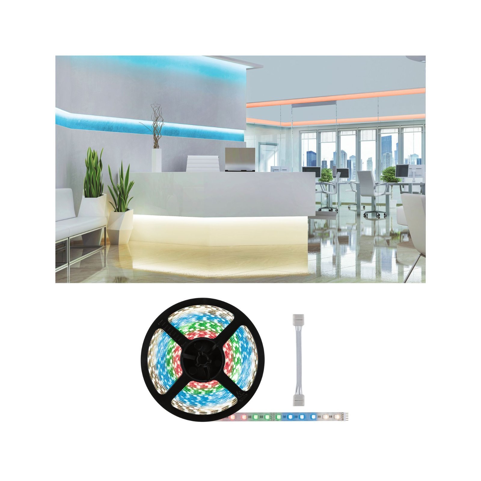 P 71044 MaxLED 500 LED Strip Smart Home Bluetooth RGBW vč. propojek 10m 72W 500lm/m 60LEDs/m RGBW - PAULMANN