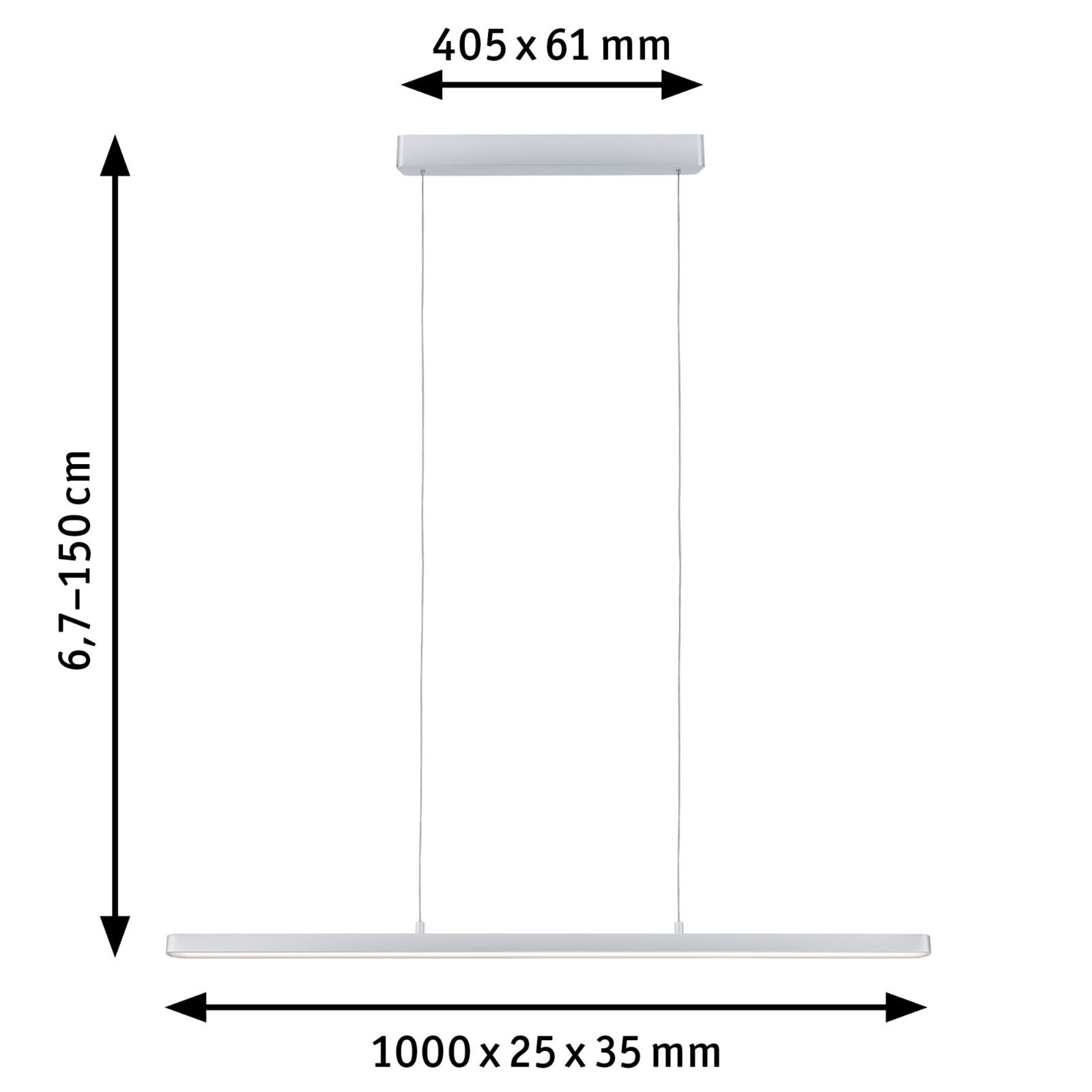 P 79900 LED závěsné svítidlo Lento 2700K 42W matný chrom - PAULMANN (obrázek 3)
