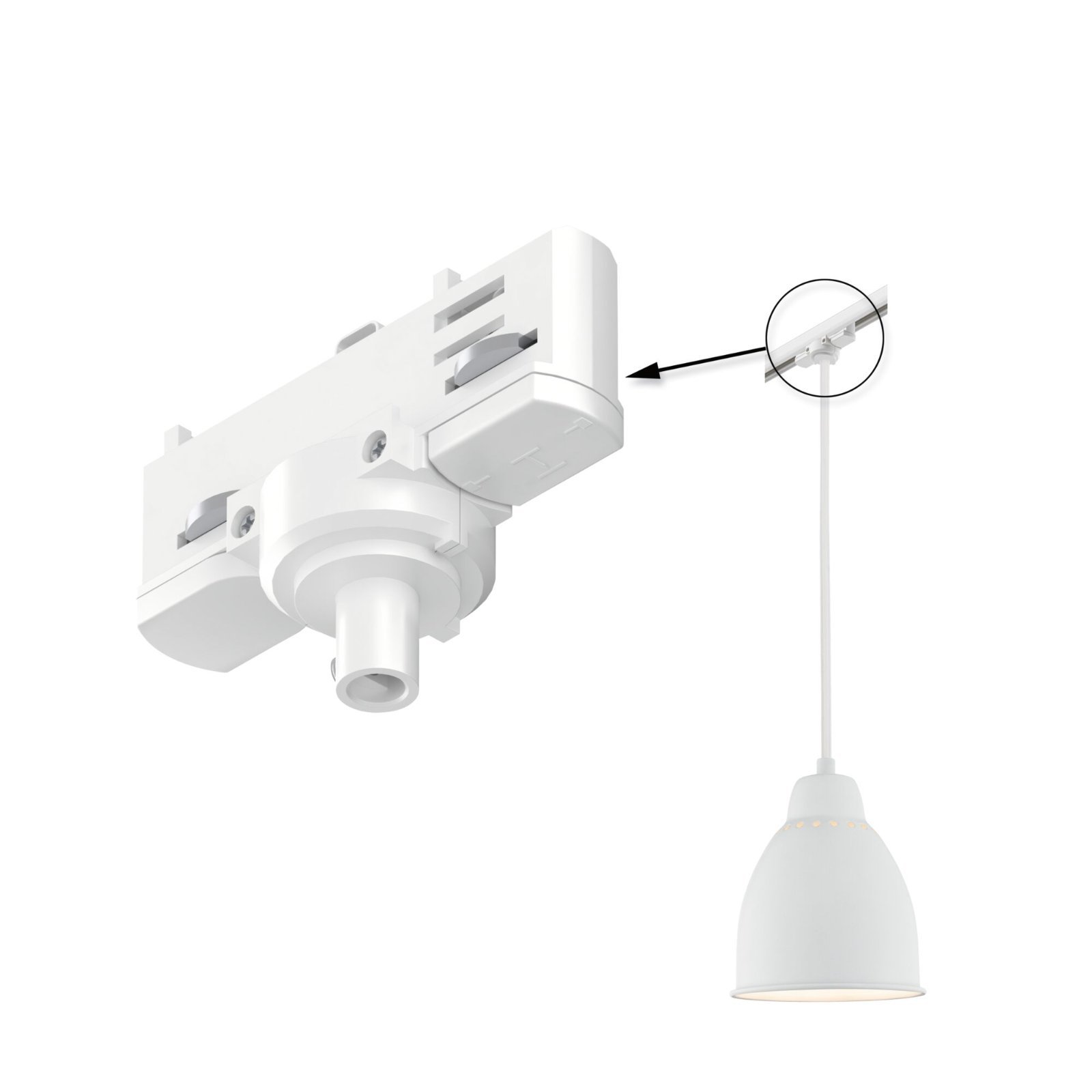 P 91386 ProRail3 univerzální adaptér pro závěs max. 1.150W 230V bílá - PAULMANN