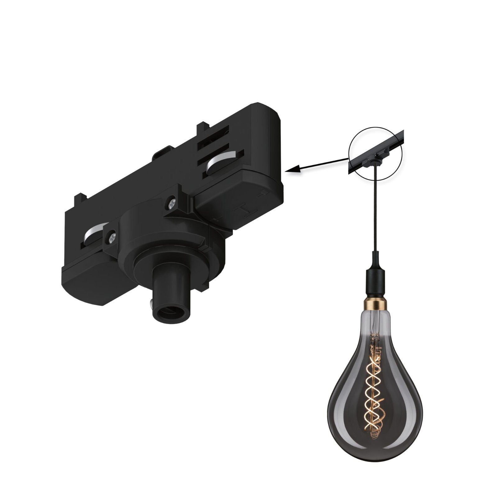 P 91387 ProRail3 univerzální adaptér pro závěs max. 1.150W 230V černá - PAULMANN