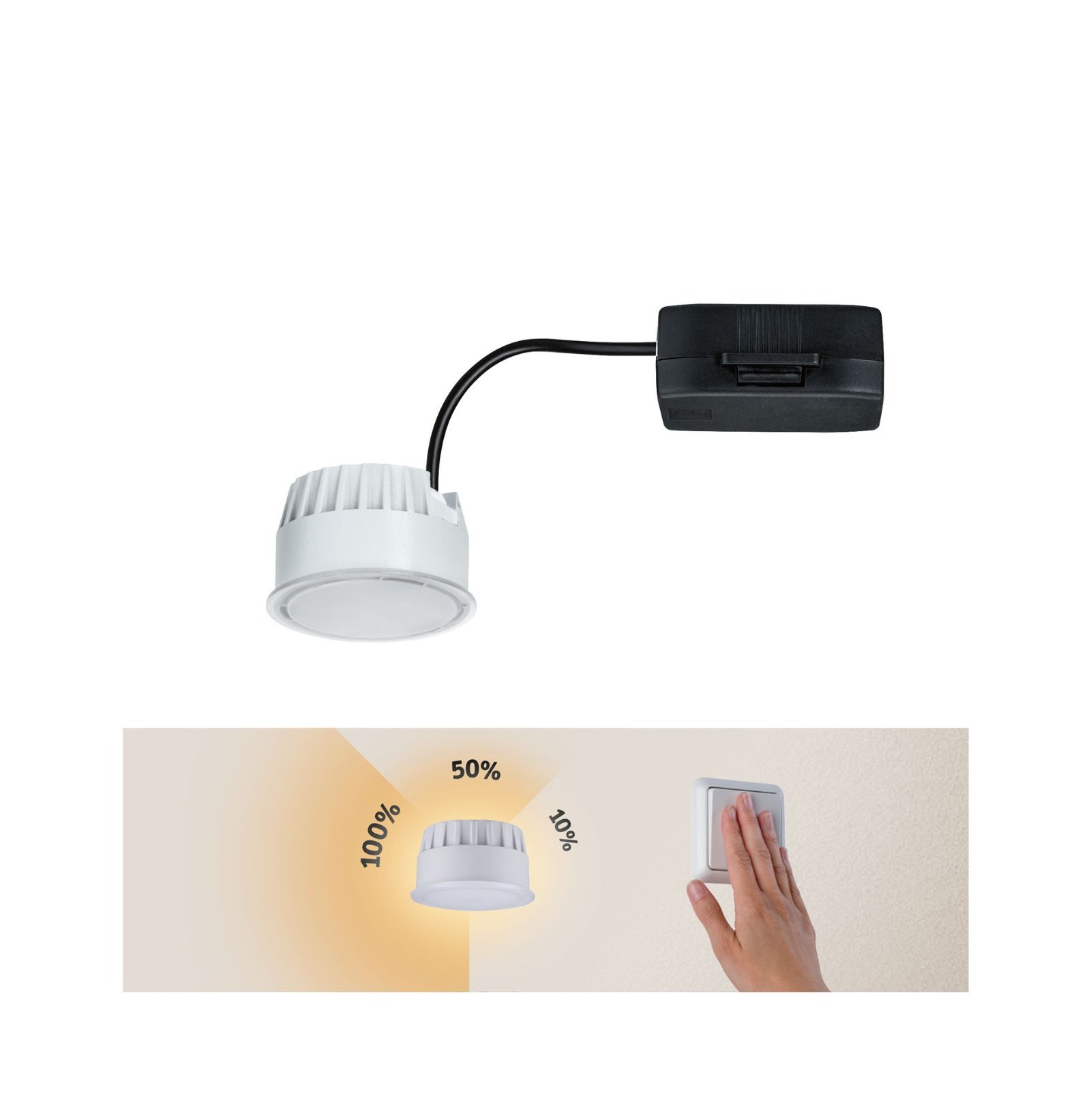 P 93070 LED Modul vestavné svítidlo 3-krokové-stmívatelné Nova Coin kruhové 50mm Coin 6W 230V 2700K satén - PAULMANN