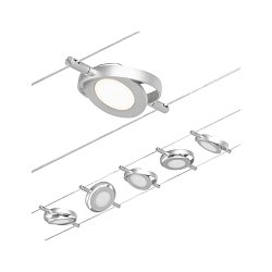 Obrázek pro produkt LED lankový systém RoaMac základní sada 5x4,5W 3000K 230/12V matný chrom/chrom - PAULMANN