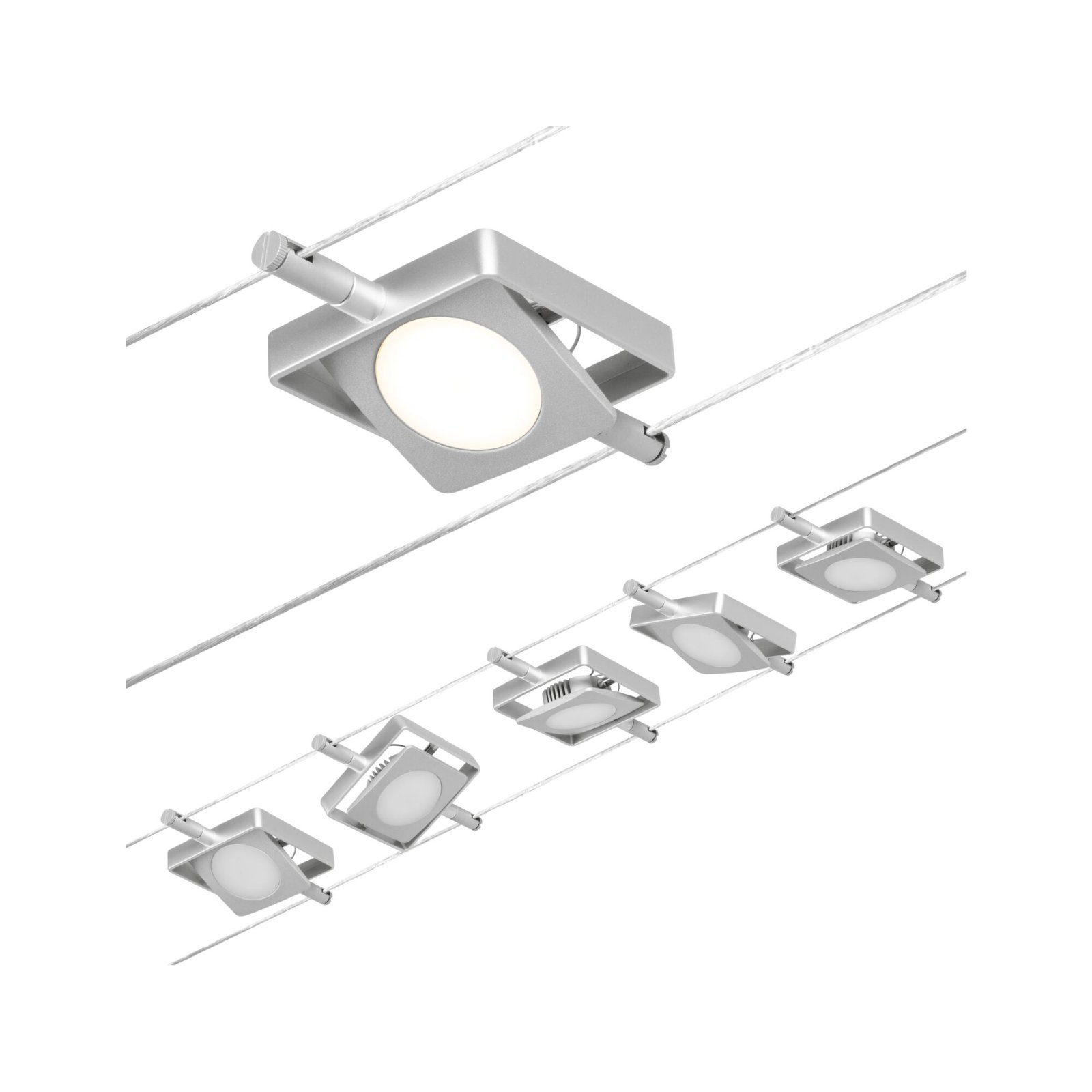 P 94420 LED lankový systém MacLED základní sada 5x4,5W 3000K 230/12V matný chrom/chrom - PAULMANN