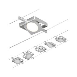 Obrázek pro produkt LED lankový systém MacLED základní sada 5x4,5W 3000K 230/12V matný chrom/chrom - PAULMANN