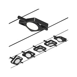 Obrázek pro produkt LED lankový systém MacLED základní sada 5x4,5W 3000K 230/12V černá mat/chrom - PAULMANN