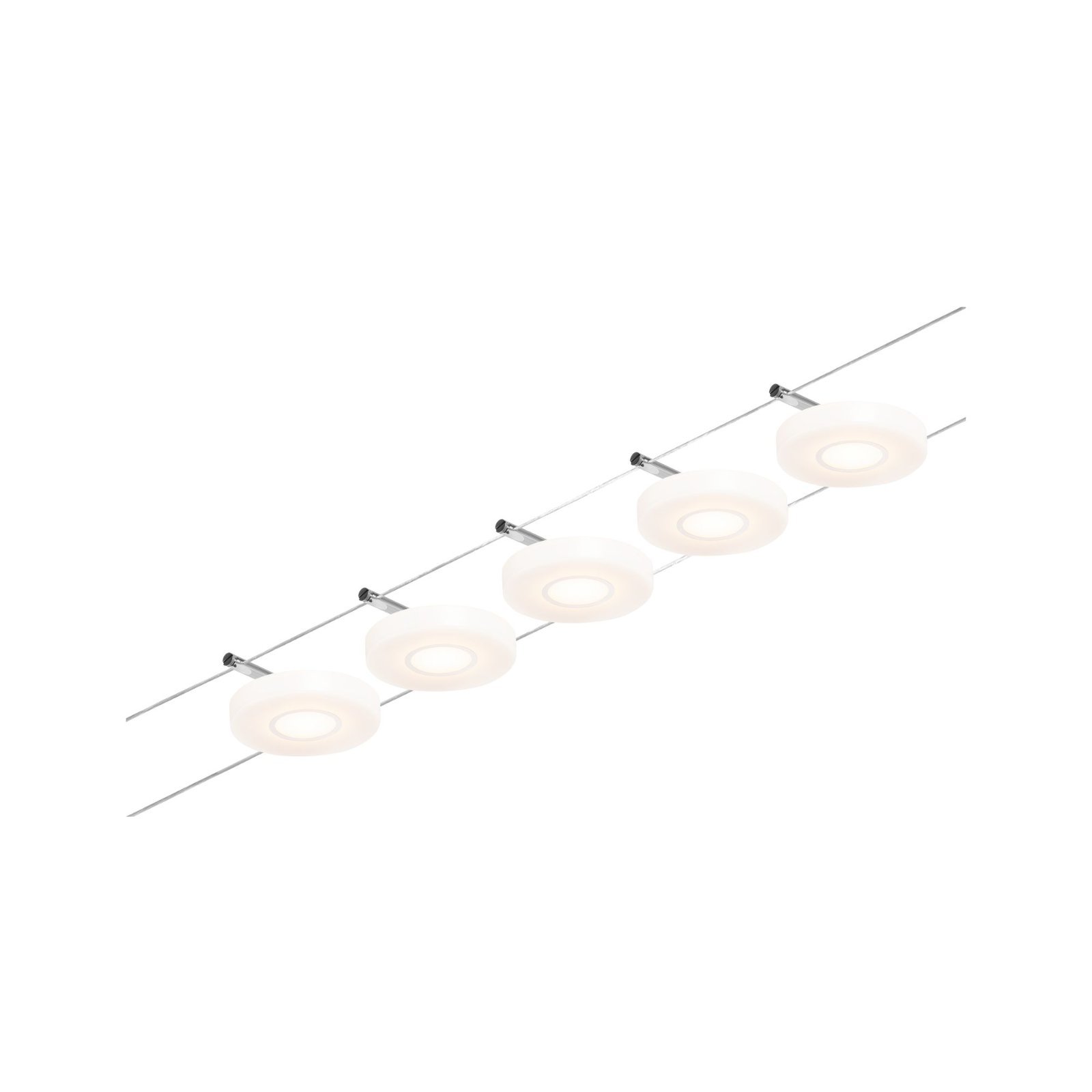 P 94426 LED lankový systém DiscLED základní sada 5x4,5W 3000K 230/12V matný chrom/chrom - PAULMANN (obrázek 2)