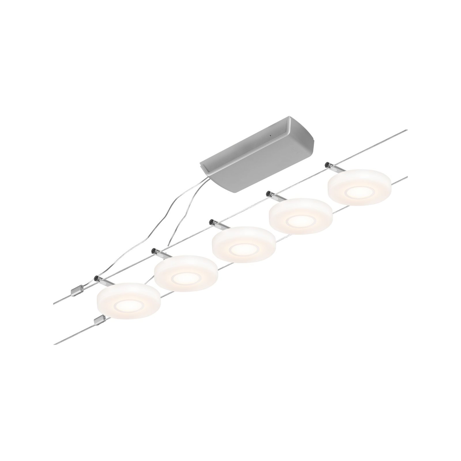 P 94426 LED lankový systém DiscLED základní sada 5x4,5W 3000K 230/12V matný chrom/chrom - PAULMANN (obrázek 5)