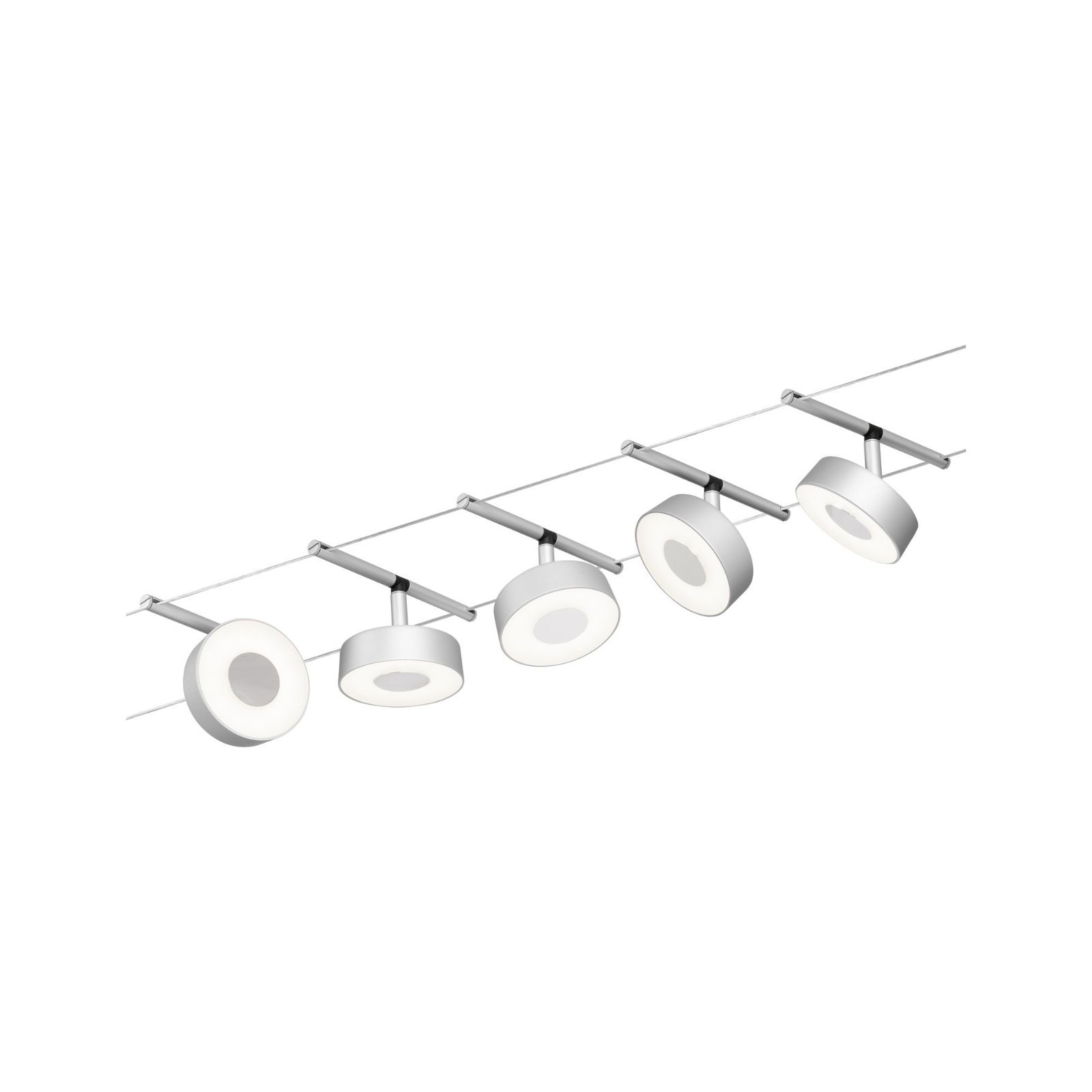 P 94475 LED lankový systém Circle základní sada 5x5W 3000K 230/12V matný chrom/chrom - PAULMANN (obrázek 2)