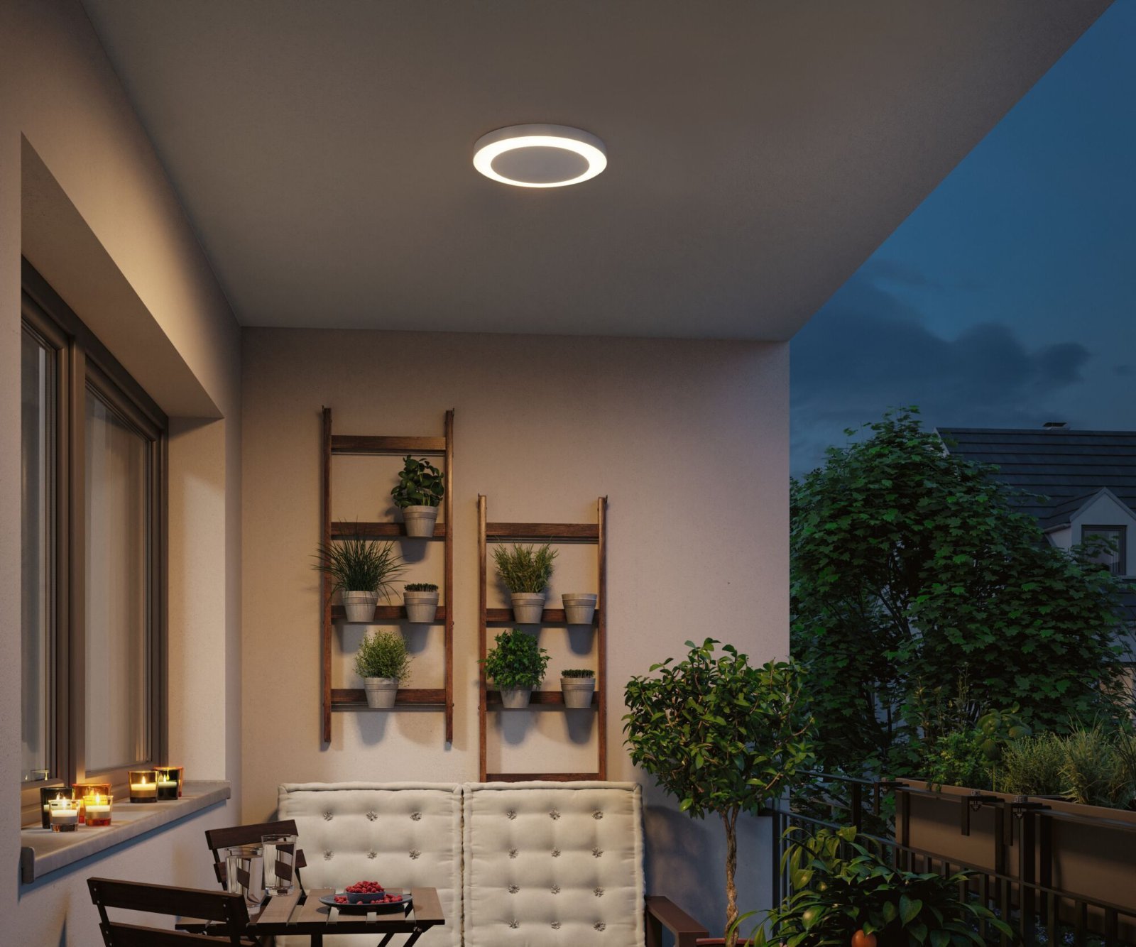 P 94528 LED stropní svítidlo Circula soumrakový senzor a pohybové čidlo pohybové čidlo teplá bílá IP44 kruhové 320mm 3000K 14W 230V béžová umělá hmota - PAULMANN (obrázek 3)