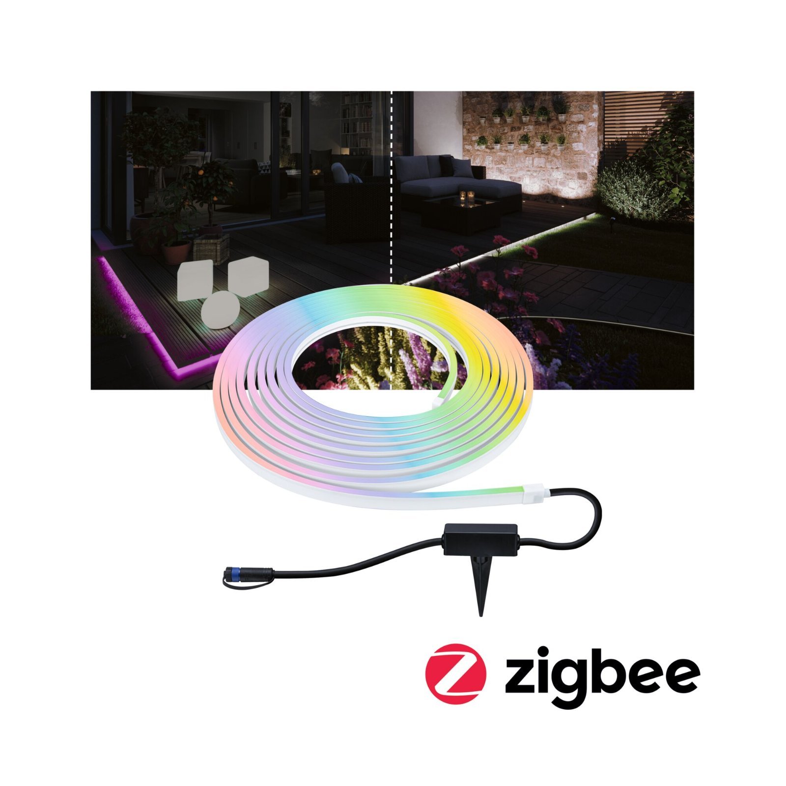 P 94562 Plug & Shine LED pásek Smart Home Zigbee Smooth IP67 RGBW 39W bílá - PAULMANN