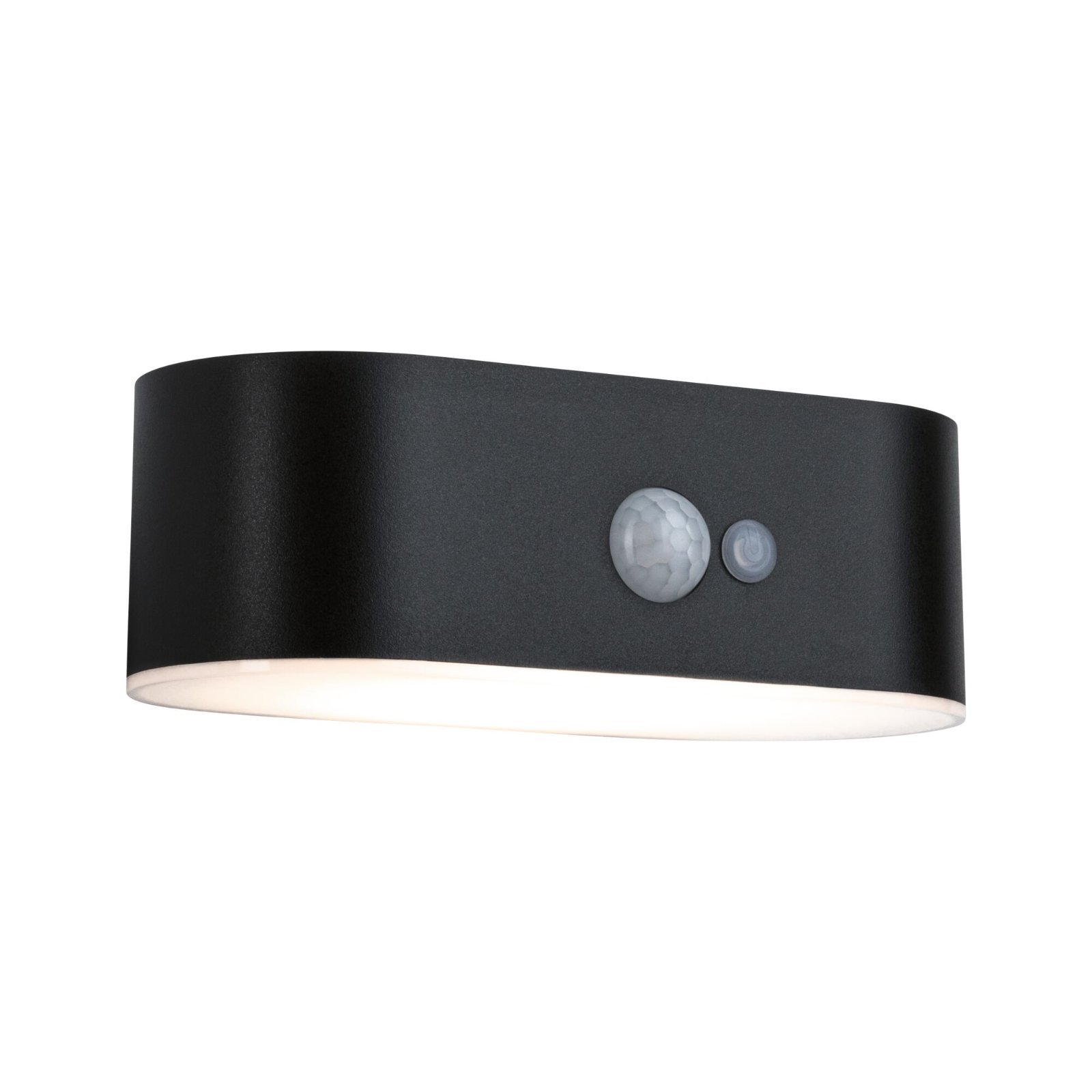 P 94571 Solární LED venkovní nástěnné svítidlo Adya pohybové čidlo IP44 3000K černá - PAULMANN