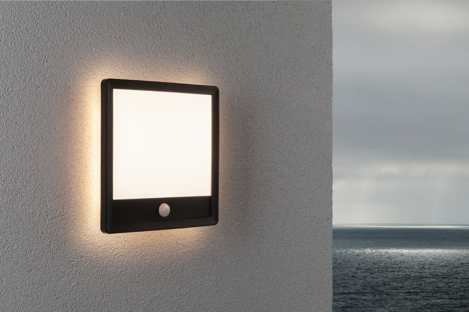 P 94665 LED venkovní panel Lamina vč. pohybové čidlo IP44 hranaté 250x250mm 3000K 14,5W 230V černá umělá hmota - PAULMANN (obrázek 4)