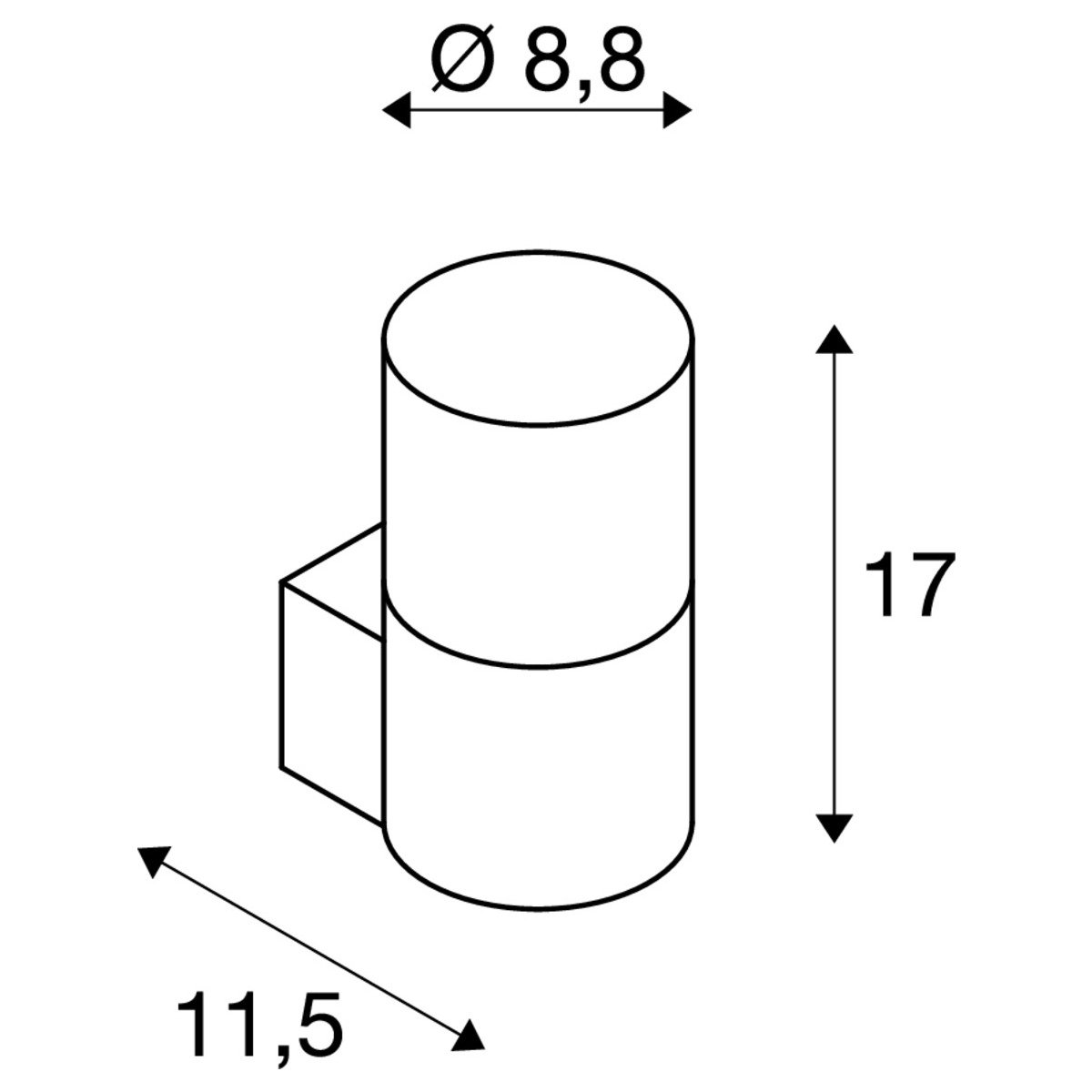 LA 1006178 GRAFIT E27 round nástěnné přisazené svítidlo antracit - BIG WHITE (SLV) (obrázek 7)