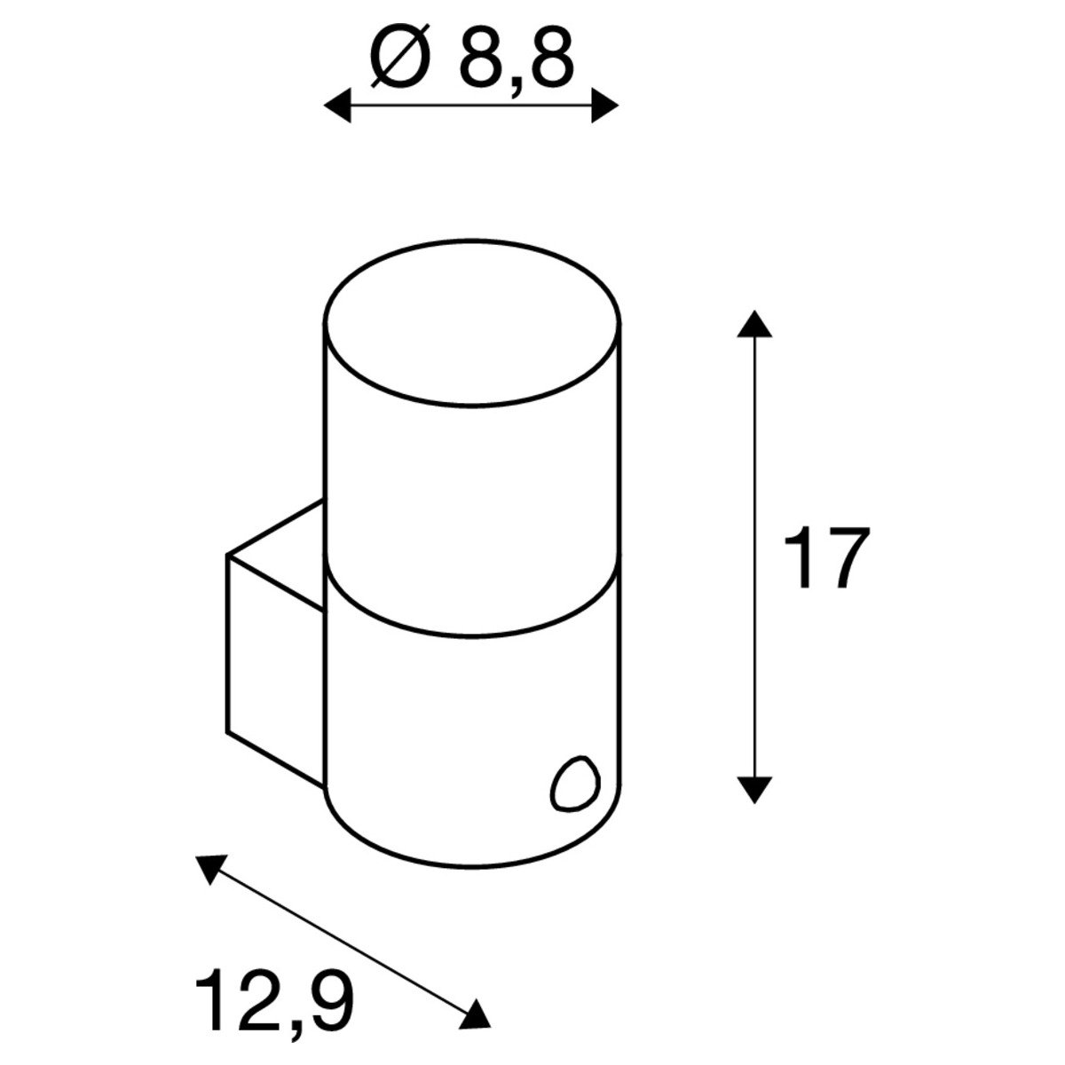 LA 1006179 GRAFIT E27 round Sensor nástěnné přisazené svítidlo antracit - BIG WHITE (SLV) (obrázek 9)