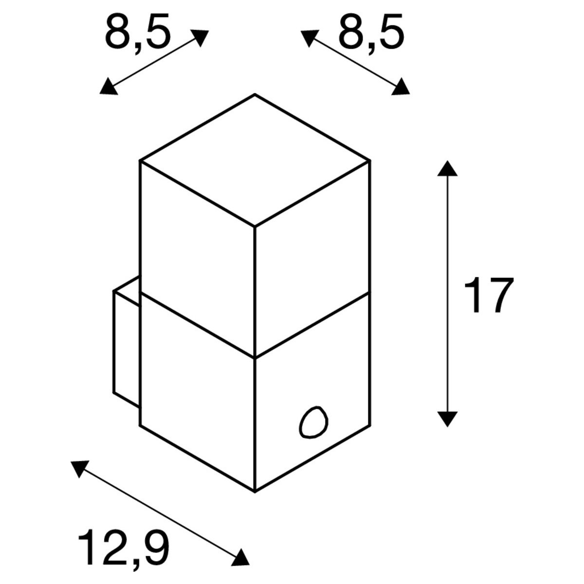 LA 1006183 GRAFIT E27 square Sensor nástěnné přisazené svítidlo antracit - BIG WHITE (SLV) (obrázek 9)