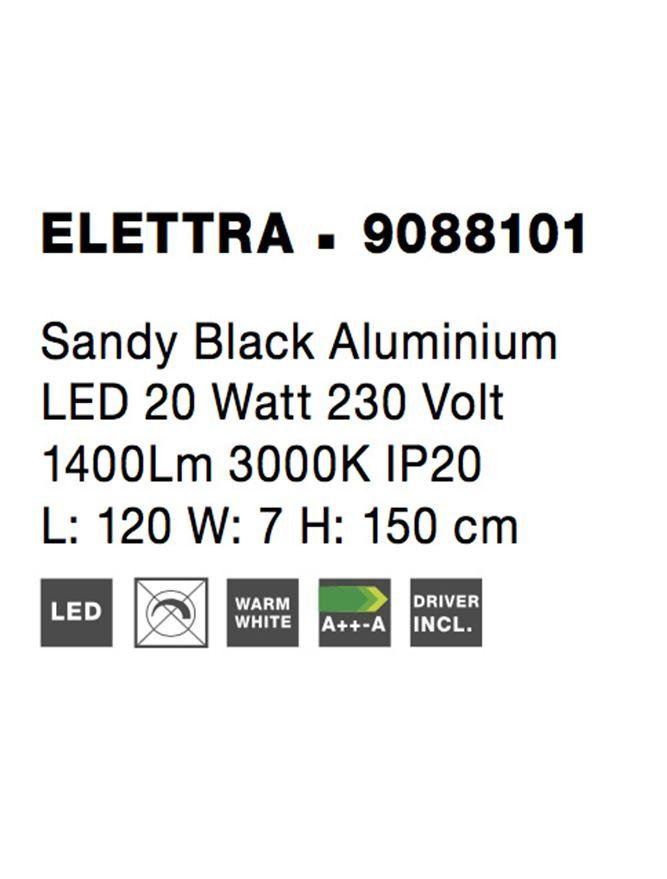 NV 9088101 Závěsné svítidlo ELETTRA černý hliník LED 20W 230V 3000K IP20 - NOVA LUCE (obrázek 9)