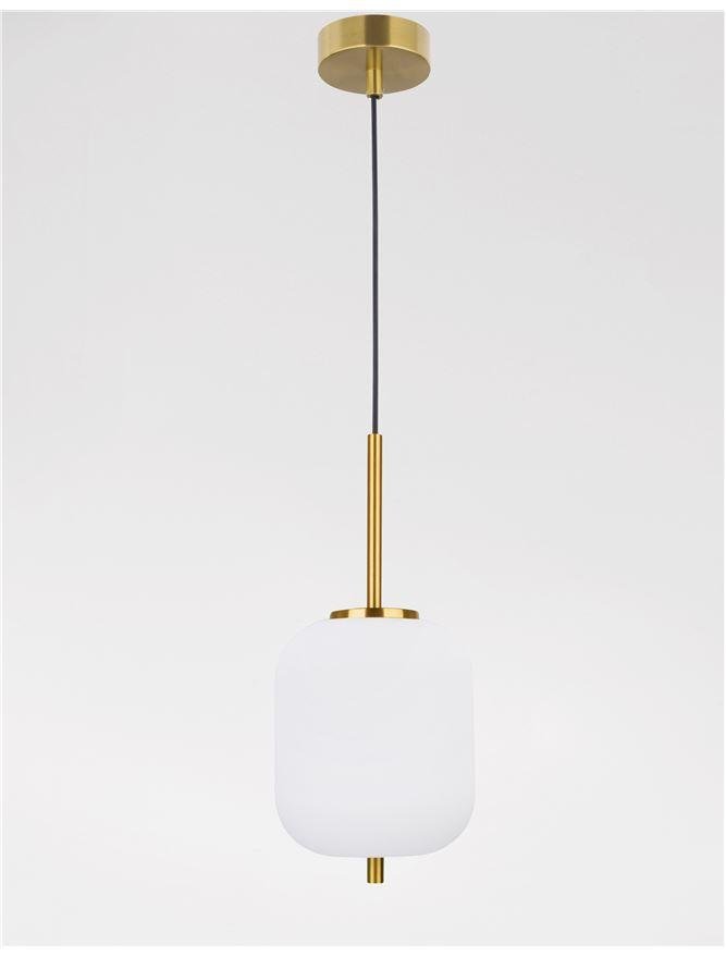NV 9624065 Závěsné svítidlo LATO opálové sklo antický mosazný kov černý kabel E14 1x5W 230V IP20 bez žárovky - NOVA LUCE (obrázek 3)
