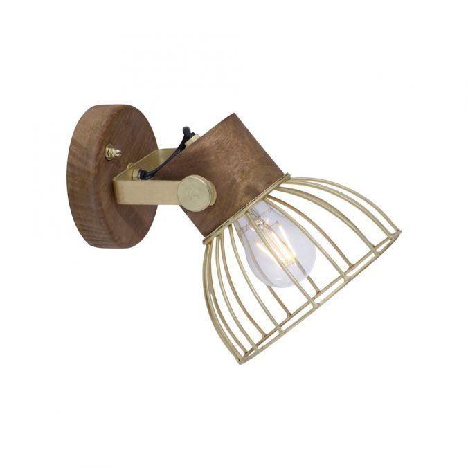 LD 11486-60 ALAMI Nástěnné svítidlo, matná mosaz, E27 vyměnitelné, industriální styl - LEUCHTEN DIREKT / JUST LIGHT