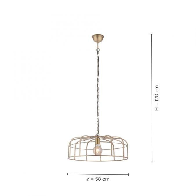 LD 11493-60 AMIR Závěsné svítidlo, matná mosaz, E27 patice, retrolook - LEUCHTEN DIREKT / JUST LIGHT (obrázek 4)