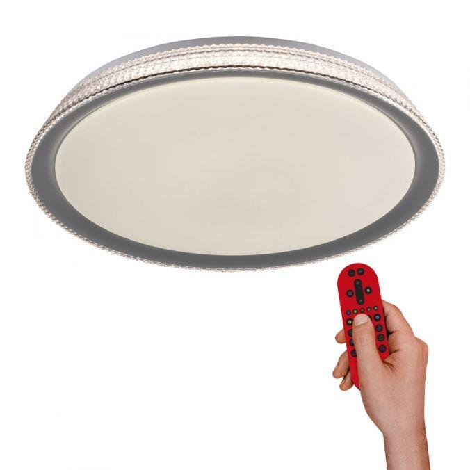 LD 14339-21 LOLAsmart - KARI LED stropní svítidlo, stříbrná, stmívatelné, App, dálkový ovladač MEDION RGB+2700-5000K - LEUCHTEN DIREKT / JUST LIGHT