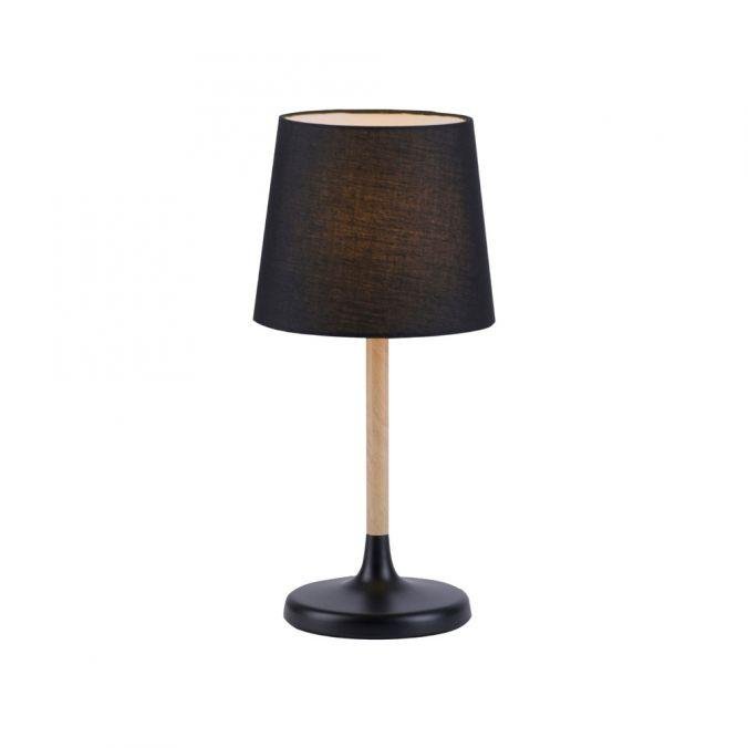 LD 14423-18 NIMA Stolní lampa, látkové stínidlo, černá, dřevo, jednoduché, nadčasové - LEUCHTEN DIREKT / JUST LIGHT