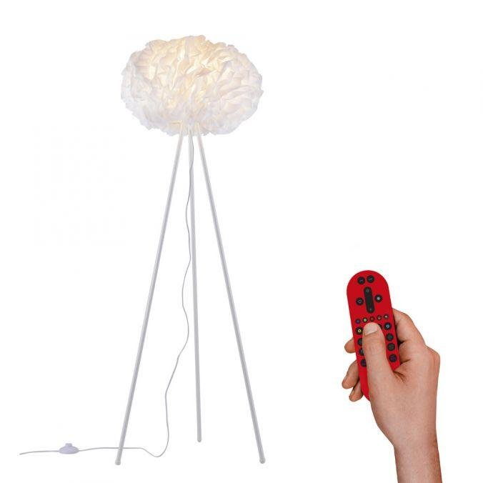 LD 11212-16 LOLAsmart - NAOMI LED stojací svítidlo, bílé, tkanina, stmívatelné, dálkový ovladač, App MEDION RGB+2700-5000K - LEUCHTEN DIREKT / JUST LIGHT
