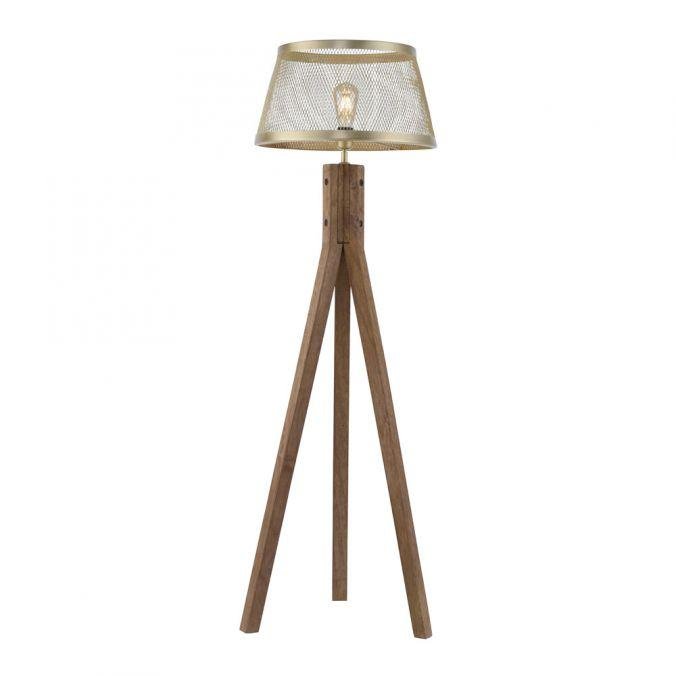 LD 11424-60 FREDERIK Stojací lampa mosaz - LEUCHTEN DIREKT / JUST LIGHT
