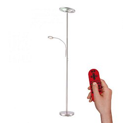 Obrázek pro produkt ROCCO LED stojací svítidlo, barva ocel, s aplikací, dálkový ovladač, stmívatelné MEDION RGB+2700-5000K - LEUCHTEN DIREKT / JUST LIGHT