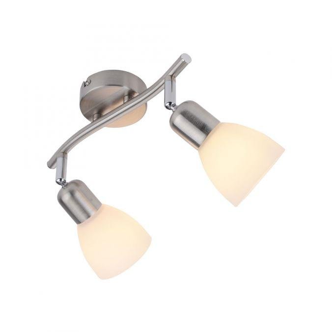 LD 11952-55 KARO Stropní svítidlo, barva ocel, 2x E14, skleněné stínidlo, IP20 - LEUCHTEN DIREKT / JUST LIGHT