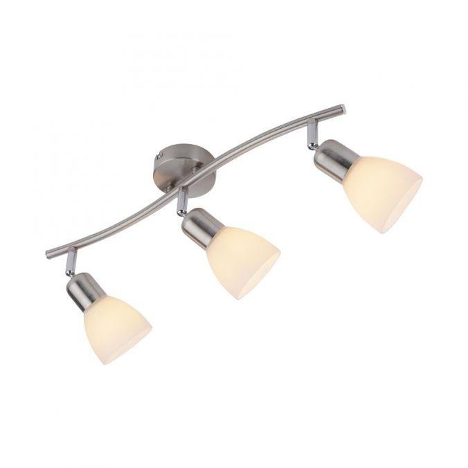 LD 11953-55 KARO Stropní svítidlo, barva ocel, 3x E14, skleněné stínidlo, IP20 - LEUCHTEN DIREKT / JUST LIGHT