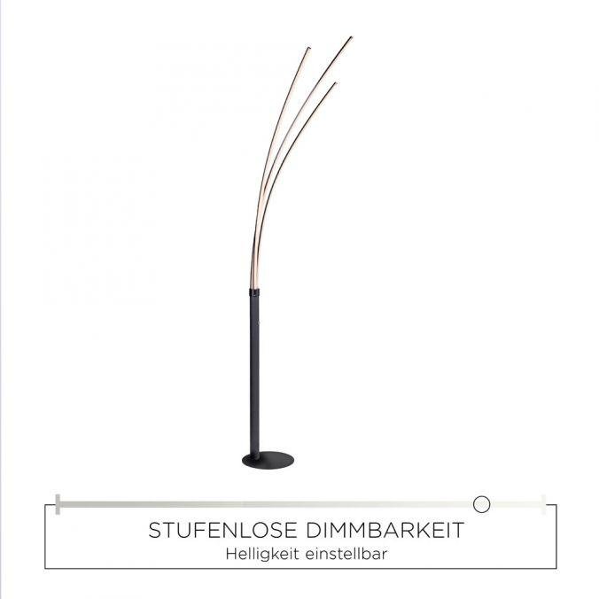 LD 15383-18 MAJA LED stojací svítidlo, černá, 3-ramenné, 18 W, 2200 lm 3000K - LEUCHTEN DIREKT / JUST LIGHT (obrázek 4)