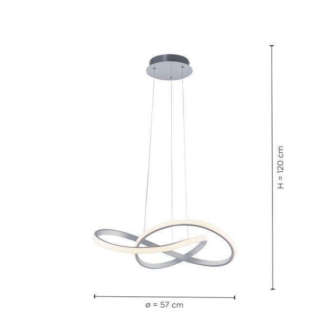 LD 15402-95 MARIA LED závěsné svítidlo, barva hliník, stmívatelné, nastavitelná výška krokově stmívatelné 3000K - LEUCHTEN DIREKT / JUST LIGHT (obrázek 4)