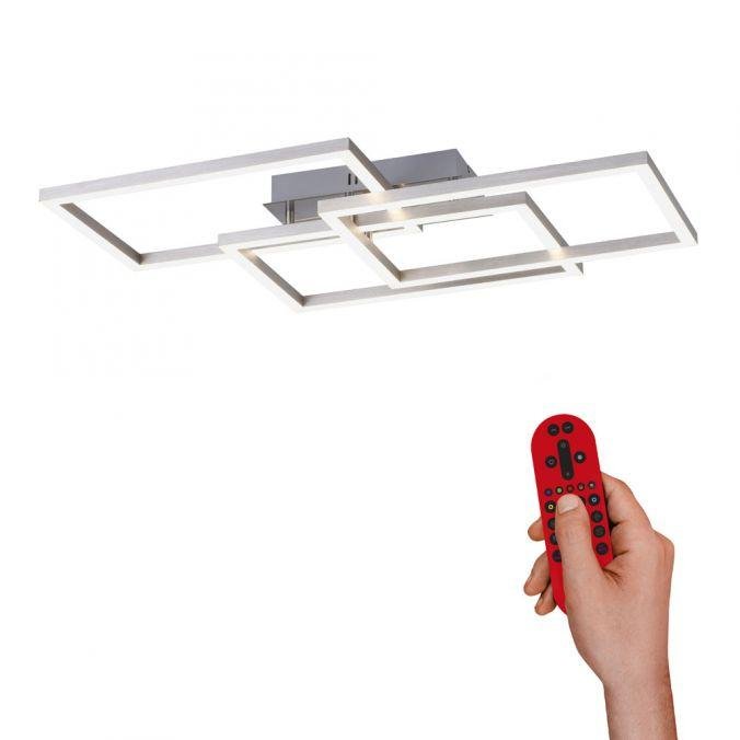 LD 16431-55 LOLAsmart - MAXI LED stropní svítidlo, barva ocel, hranaté, Smart Home RGB+2700-5000K - LEUCHTEN DIREKT / JUST LIGHT