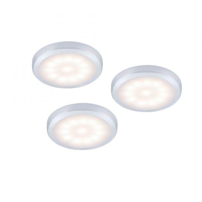 LD 84112-21-3 THEO LED skříňková svítidla 3ks sada, vč. kabeláže, stříbrná 3000K - LEUCHTEN DIREKT / JUST LIGHT
