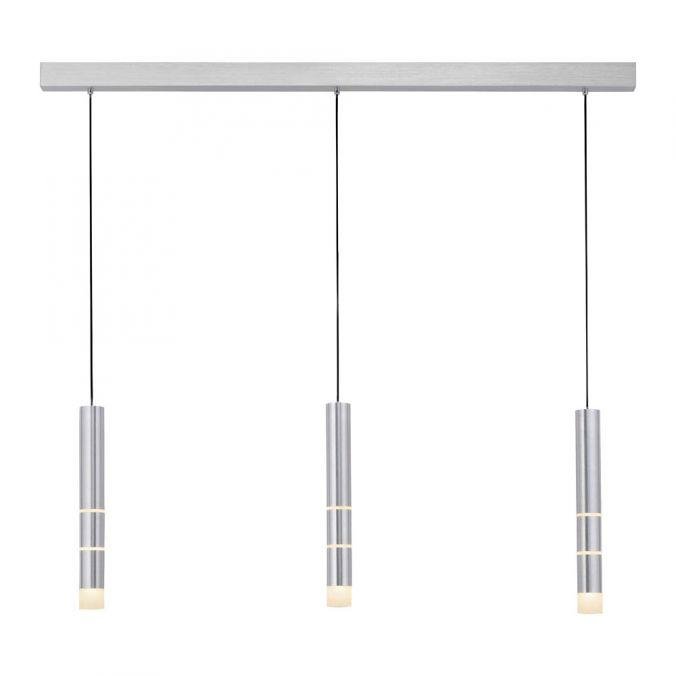 PN 2213-95 PURE-VEGA LED závěsné svítidlo 3-ramenné, barva hliník, teplá bílá 3000K - PAUL NEUHAUS