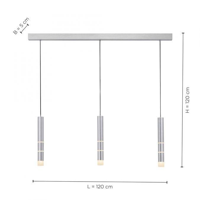 PN 2213-95 PURE-VEGA LED závěsné svítidlo 3-ramenné, barva hliník, teplá bílá 3000K - PAUL NEUHAUS (obrázek 4)