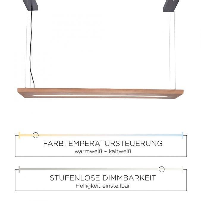 PN 2625-79 PALMA LED závěsné svítidlo, dřevo, přírodní, CCT, stmívatelné, paměť, IP20 2700-5000K - PAUL NEUHAUS (obrázek 4)