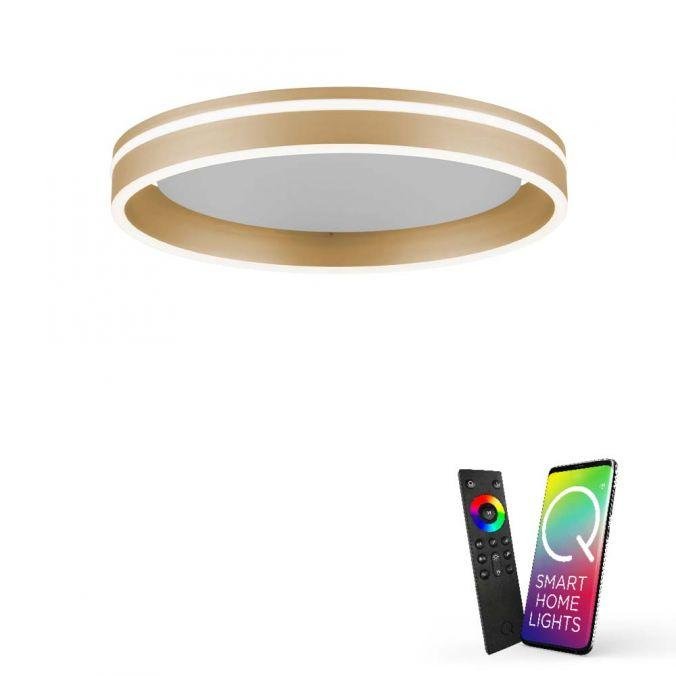 PN 8414-60 Paul Neuhaus, Q-VITO, LED stropní svítidlo, pr. 40 cm, matná mosaz ZigBee 2700-5000K - PAUL NEUHAUS