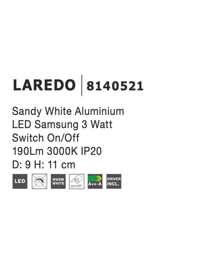 NV 8140521 Bodové svítidlo LAREDO bílý hliník LED 3W 3200K vypínač na těle - NOVA LUCE (obrázek 5)