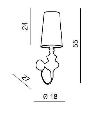 AZZ AZ0062 Nástěnná lampa Baroco wall (black),IP20 - AZZARDO (obrázek 4)