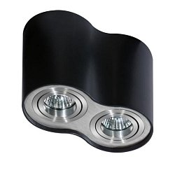Obrázek pro produkt Stropní bodové přisazené svítidlo Azzardo Bross 2 black/aluminium AZ0782 GU10 2x50W IP20 černo-hliníkové - AZZARDO