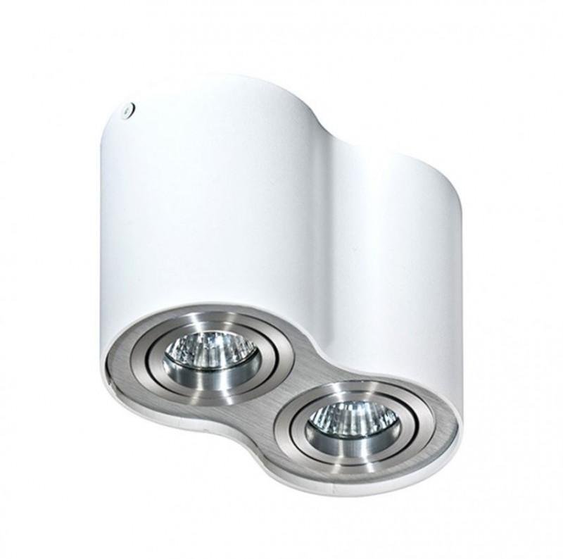Levně AZZ AZ0784 Stropní bodové přisazené svítidlo Azzardo Bross 2 white/aluminium AZ0784 GU10 2x50W IP20 17cm bílo-hliníkové - AZZARDO