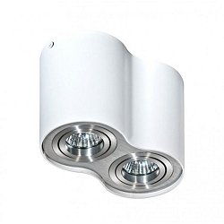 Obrázek pro produkt Stropní bodové přisazené svítidlo Azzardo Bross 2 white/aluminium AZ0784 GU10 2x50W IP20 17cm bílo-hliníkové - AZZARDO