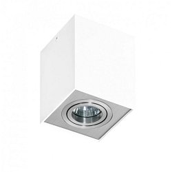 Obrázek pro produkt Stropní bodové přisazené svítidlo Azzardo Eloy 1 white/aluminium AZ0872 GU10 1x50W IP20 9,5cm hranaté bílo-hliníkové - AZZARDO