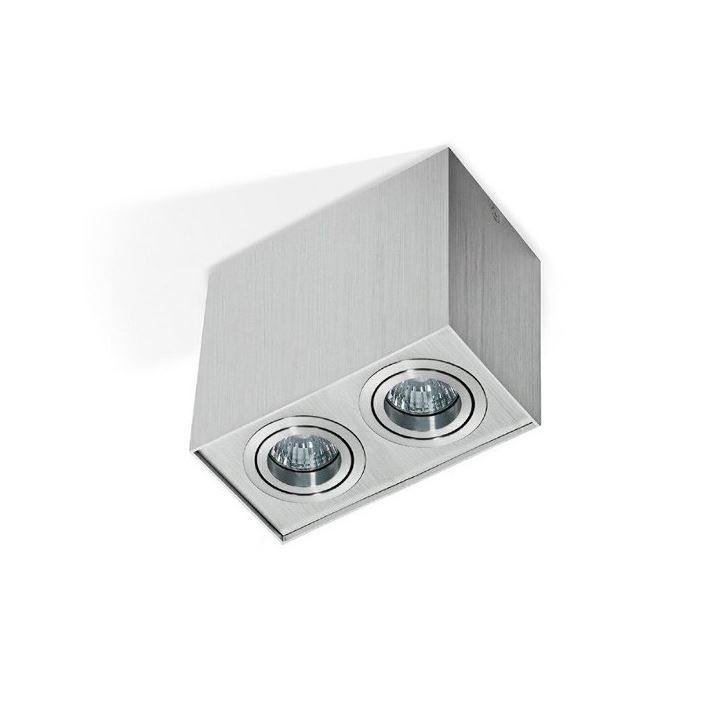 AZZ AZ1352 Stropní bodové přisazené svítidlo Azzardo Eloy 2 aluminium AZ1352 GU10 2x50W IP20 18,5cm hranaté hliníkové - AZZARDO