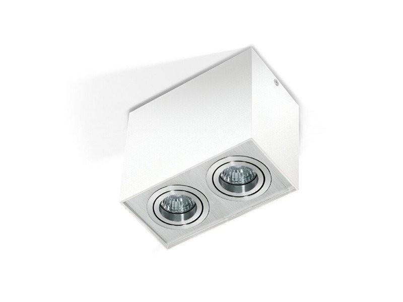 AZZ AZ1354 Stropní bodové přisazené svítidlo Azzardo Eloy 2 white/aluminium AZ1354 GU10 2x50W IP20 18,5cm hranaté bílo-hliníkové - AZZARDO
