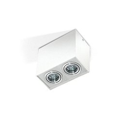 Obrázek pro produkt Stropní bodové přisazené svítidlo Azzardo Eloy 2 white/aluminium AZ1354 GU10 2x50W IP20 18,5cm hranaté bílo-hliníkové - AZZARDO