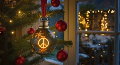 Dekorační vánoční koule PEACE